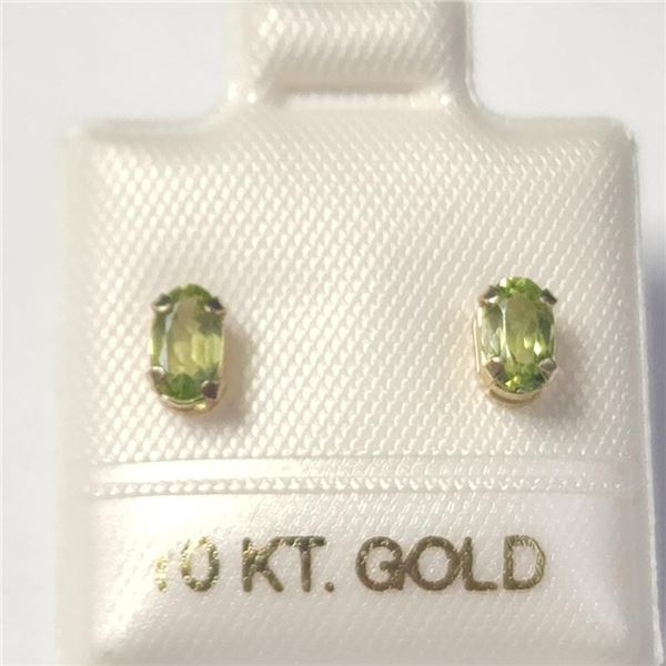 10K Yellow Gold Peridot Earrings (~Size )(Ring is resizable for $40) (~length inches), Made in Canad