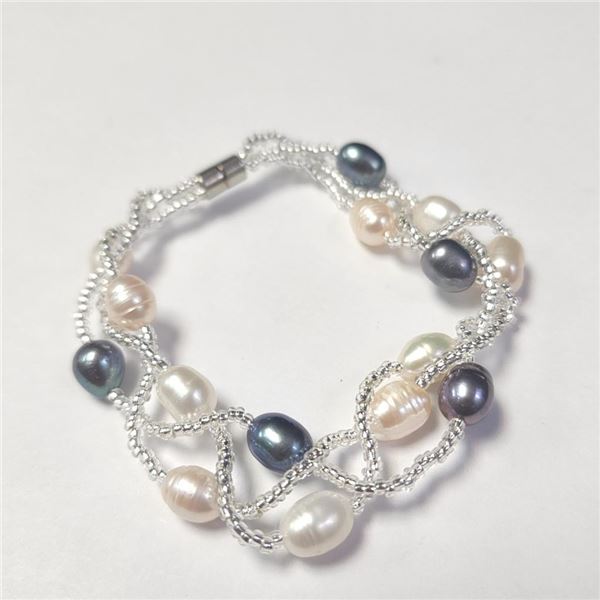 Fresh Water Pearl 7.5" Bracelet (~Size )(Ring is resizable for $40) (~length inches), Suggested Reta