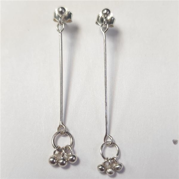 Silver Earrings (~Size )(Ring is resizable for $40) (~length inches), Suggested Retail Value $40