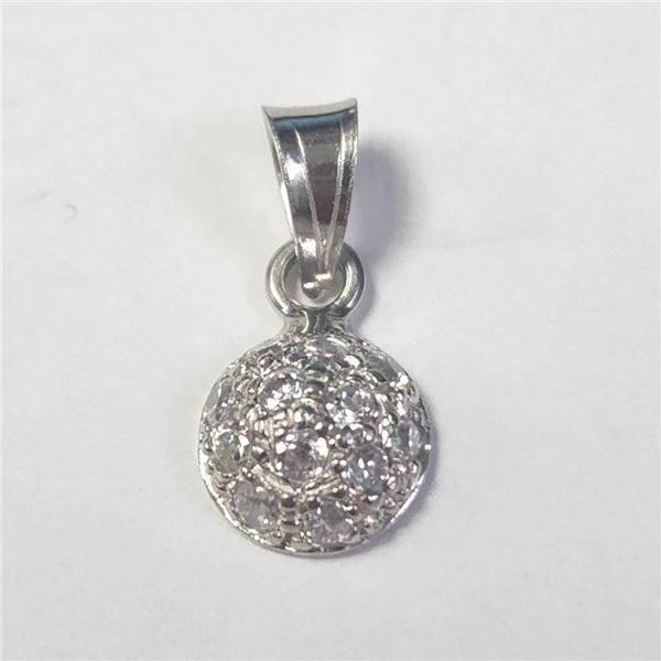 18K White Gold Cz 0.87G Pendant (~Size )(Ring is resizable for $40) (~length inches), Suggested Reta