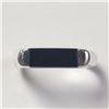 Image 1 : Silver Black Onyx Ring (~Size )(Ring is resizable for $40) (~length inches), Suggested Retail Value 