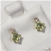 Image 2 : 10K Yellow Gold Peridot(0.4ct) Diamond(0.06ct) Earrings (~Size )(Ring is resizable for $40) (~length