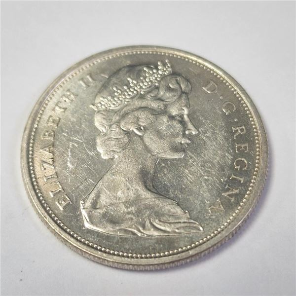 Silver Canadian 50Cent Coin (~Size )(Ring is resizable for $40) (~length inches), Suggested Retail V