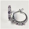 Image 1 : Silver Created Alexandrite Hoop Earrings (~Size )(Ring is resizable for $40) (~length inches), Sugge