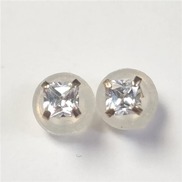 14K Yellow Gold Cz (0.2ct) Earrings (~Size )(Ring is resizable for $40) (~length inches), Made in Ca