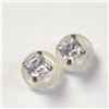 Image 2 : 14K Yellow Gold Cz (0.2ct) Earrings (~Size )(Ring is resizable for $40) (~length inches), Made in Ca