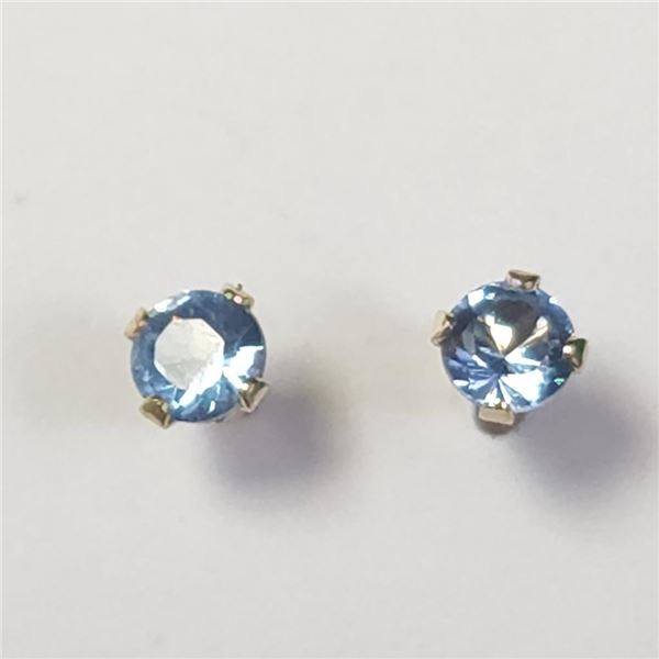 14K Yellow Gold Tanzanite Earrings (~Size )(Ring is resizable for $40) (~length inches), Made in Can