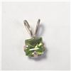 Image 1 : Silver Peridot(0.65ct) Pendant (~Size )(Ring is resizable for $40) (~length inches), Made in Canada,