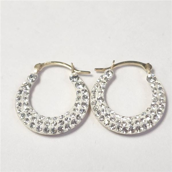 10K Yellow Gold Crystal 0.74G Earrings (~Size )(Ring is resizable for $40) (~length inches), Suggest