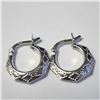 Image 1 : Silver Hoop Earrings (~Size )(Ring is resizable for $40) (~length inches), Suggested Retail Value $4