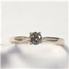 Image 1 : 10K Yellow Gold Diamond (0.18Ct,Si2,Yelowish Brown) Ring (~Size 6)(~weight 1.13g), Made in Canada, A