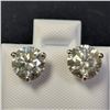 Image 1 : 14K White Gold Moissanite(2.8ct) Earrings (~weight 1.3g), Made in Canada, Appraised Retail $1555