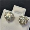 Image 3 : 14K White Gold Moissanite(2.8ct) Earrings (~weight 1.3g), Made in Canada, Appraised Retail $1555