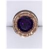 Image 2 : Natural Amethyst & Diamond? 7.65 Carat Cluster Top Rose Gold 14K and .925 Silver Ladies Ring?with Ce