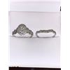 Image 1 : Ladies Natural Diamond Cluster Ring Wedding Set .88 Carats set in 10K White Gold?with Certificate Va