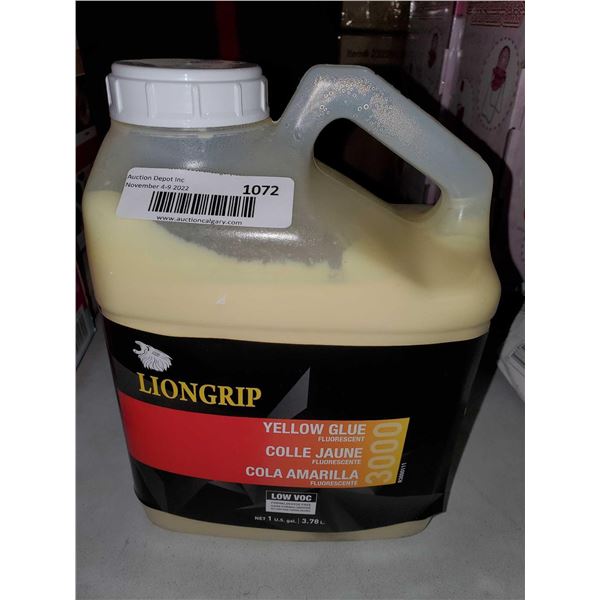 NEW Liongrip Yellow Glue Fluorescent 1 Gal / 3.78L.