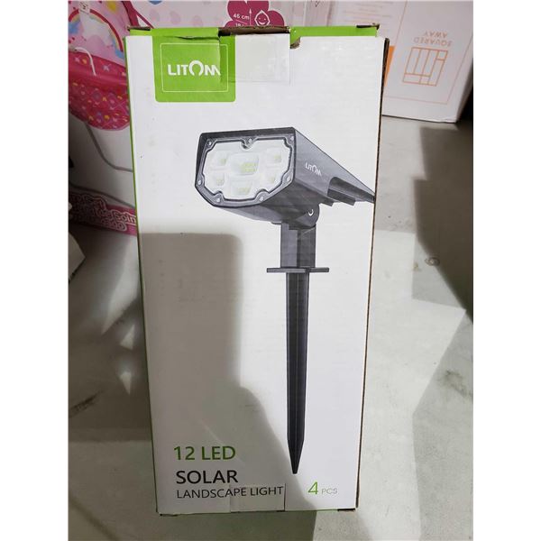 NEW Litom Solar landscape Light 12 LED  4 PCS