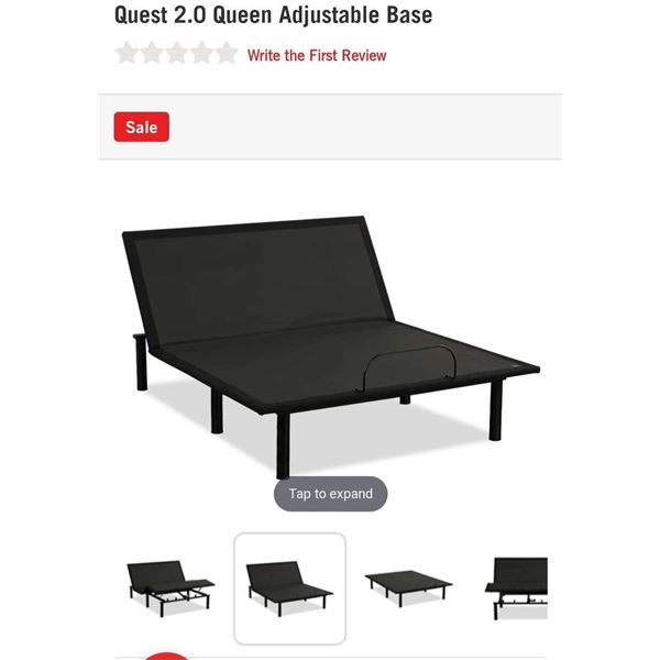 Quest 2.0 by Ergomotion electeic adjustable TWIN XL Bedframe, foot & head articulation, via wireless