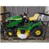 Image 1 : NEW John Deere S100 42inch deck 17.5hp hydro lawn tractor - new in crate but steering wheel slightly