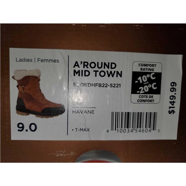 NEW 'Around Mid town Ladies OC Rotor Ice grip Winter Boots Size 9 Tan