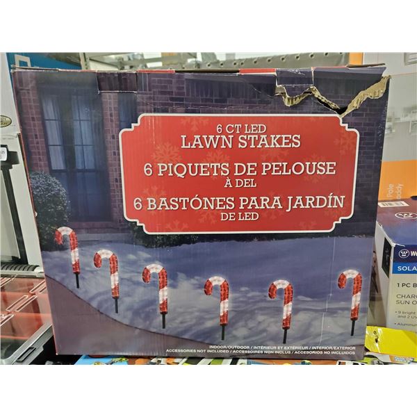 6 CT LED Candy Cane Lawn Stakes