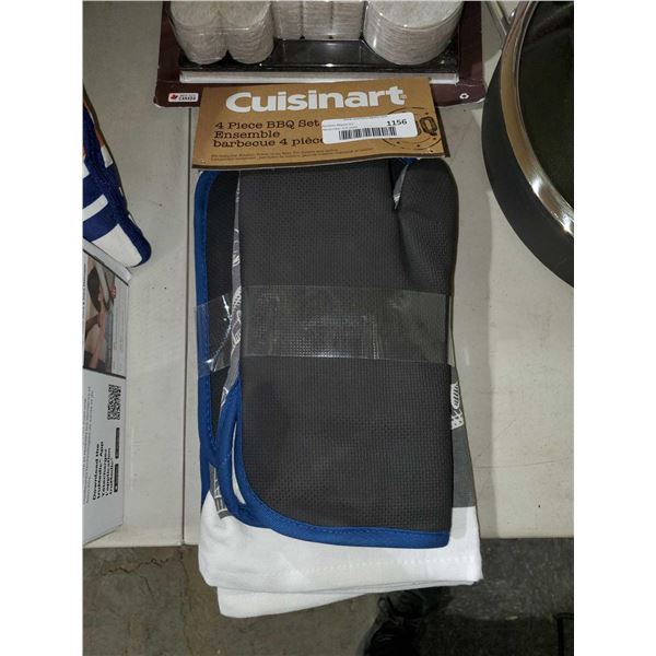Cuisinart 4 piece BBQ SET includes Oven Mitt, kitchen towel, pot holder and Apron