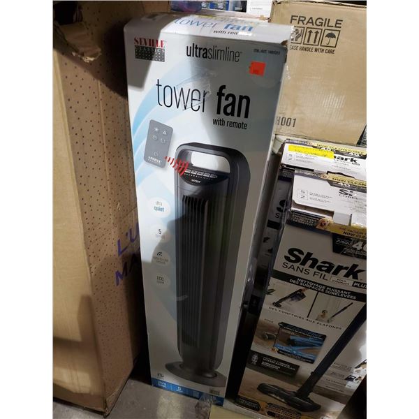 Seville Classics Ultra Slim Line Tower Fan w/ Remote Fan has no bottom stand