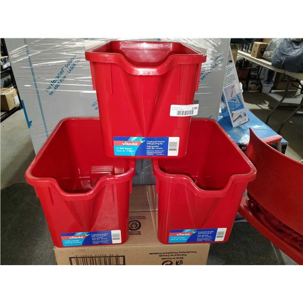 NEW Vileda 1.5 litre Bucket lot of 3