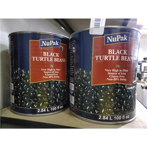NuPak Black Turtle Beans lot of 2 x 2.84L