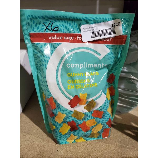 Compliments Gummy Bears Lot of 6