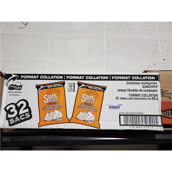 FritoLay SunChips Snack Size Multigrain Harvest Cheddar Case Lot of 32bags x 60g