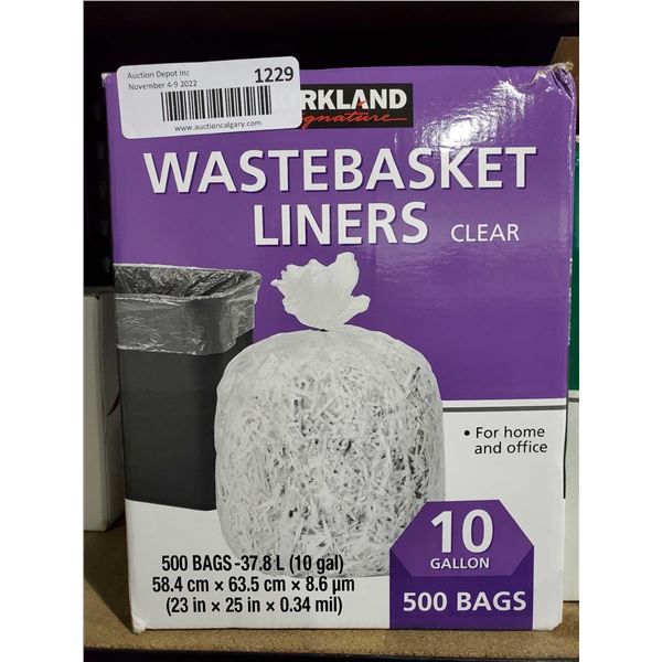 Kirkland Waste Basket Liner Clear 10 gallon x 500 bags