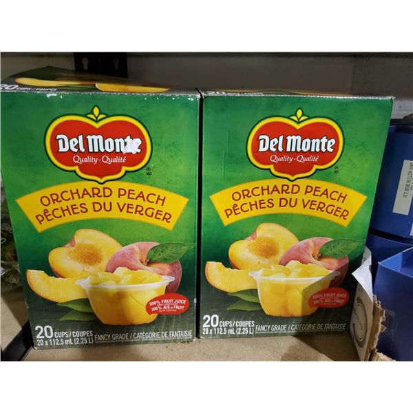 Del Monte Orchard Peach Case lot of 2 - 20 cups x 112.5ml Total of 40 individual cups