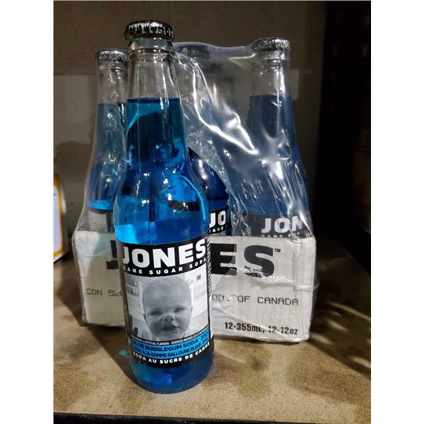 Jones Soda Blue Bubble gum Soda Case ;ot of 355ml x 12 Bottles