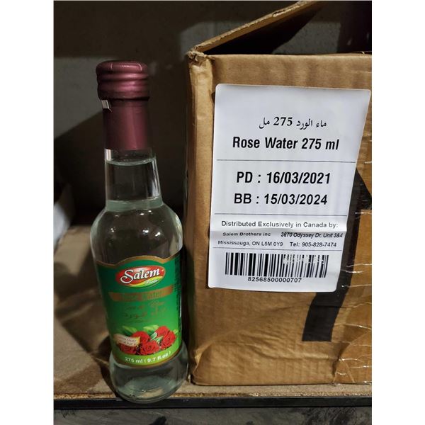 Salem Rose Water Case lot of 24 x 275 ml