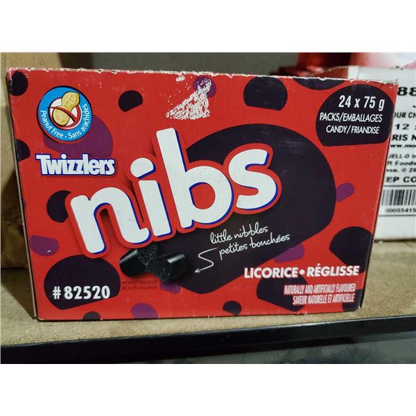 Twizzlers Nibs Licorice Case lot of 24 packs x 75g