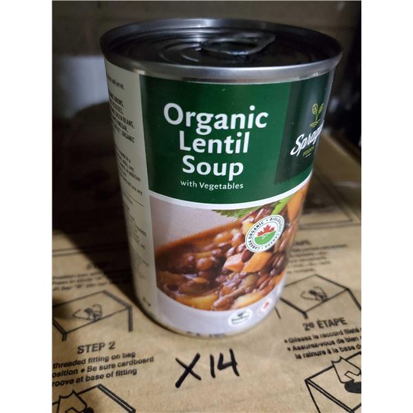 Organic Lentil Soup with Vegetables Case lot of 14 cans x 398ml