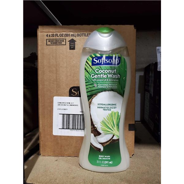 SoftSoap Coconut gentle body wash Case lot 4 x 20 fl oz