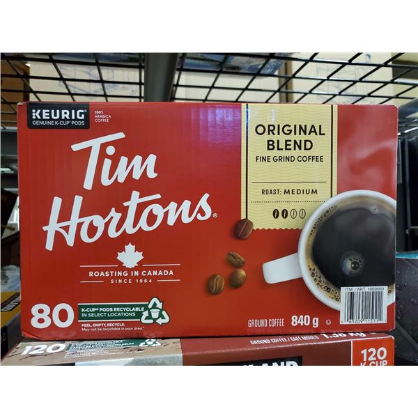 Tim Hortons Original Blend Fine grind CoffeeMedium roast 80 keurig cups