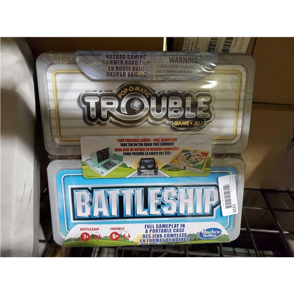 Hasbro 2 Pack Travel Games Trouble and Battleship
