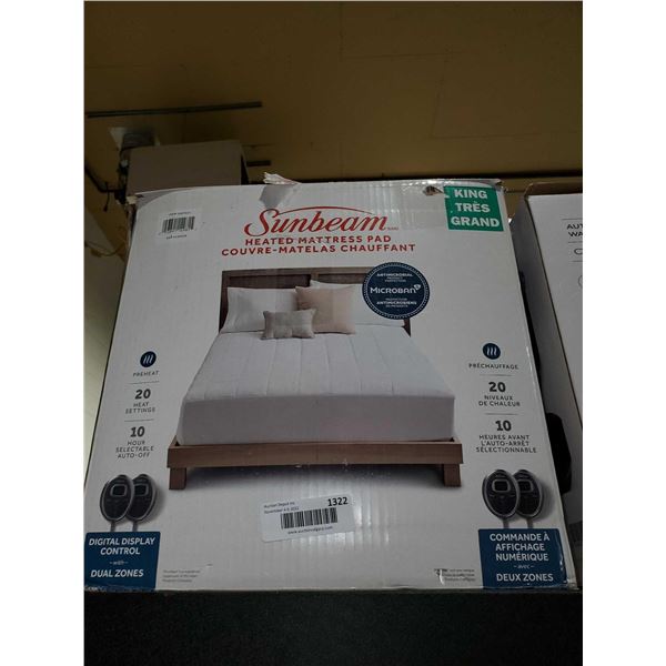 Sunbeam Heated Mattress Pad Digital Display Control w/ dual zones king size