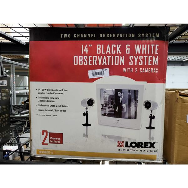 Lorex 2 Channel Observation System 14" Black and White with 2 Cameras