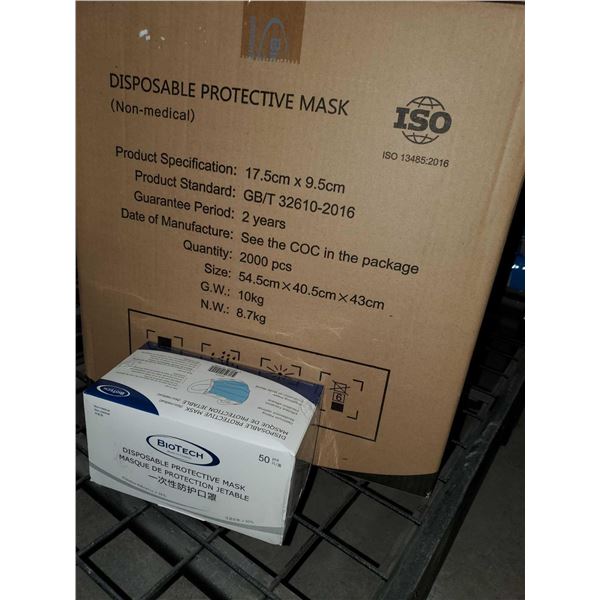 ISO Disposable Protective Mask non medical 40 cases of 50 / 2000Pcs