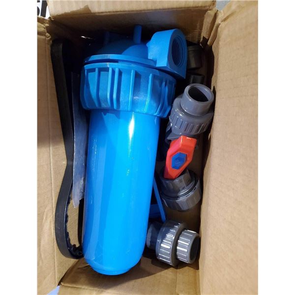 Blue in line water filter set