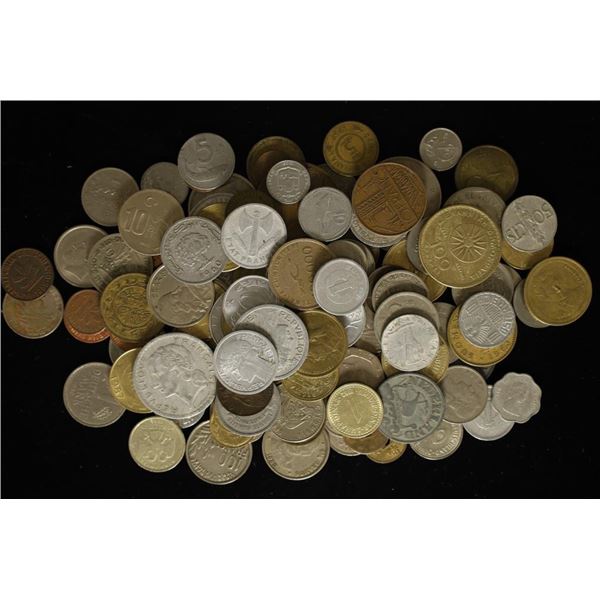1 POUND ASSORTED FOREIGN COINS
