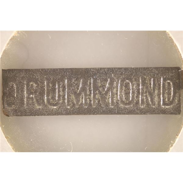 VINTAGE METAL TOBACCO TAG "DRUMMOND"