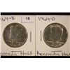 Image 1 : 2-1964-D JFK HALF DOLLARS BRILLIANT UNC