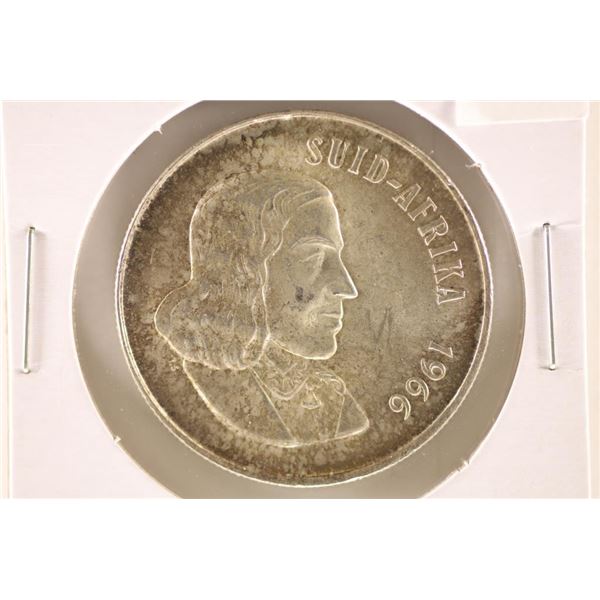 1966 SOUTH AFRICA SILVER 1 RAND .3858 OZ. ASW AU+