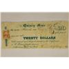 1870 QUINCY MINE $20 CANCELLED CHECK HAND SIGNED