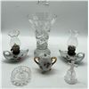 Image 1 : Crystal and tiny hurricane lamp lot